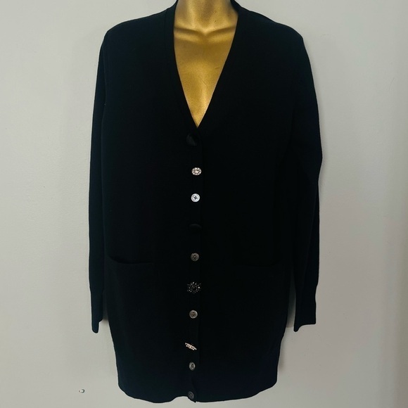 Marc Jacobs Sweaters - Marc Jacobs Black Cardigan Sweater Designer Knitwear Longline Pockets